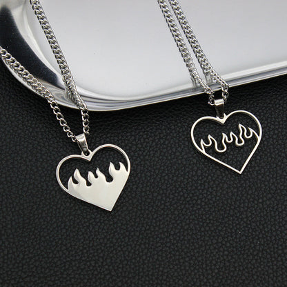 Love Flame Couple Necklace Jewelry Stainless Steel a163a78d 5b69 4587 8d57 dfd72415dd78