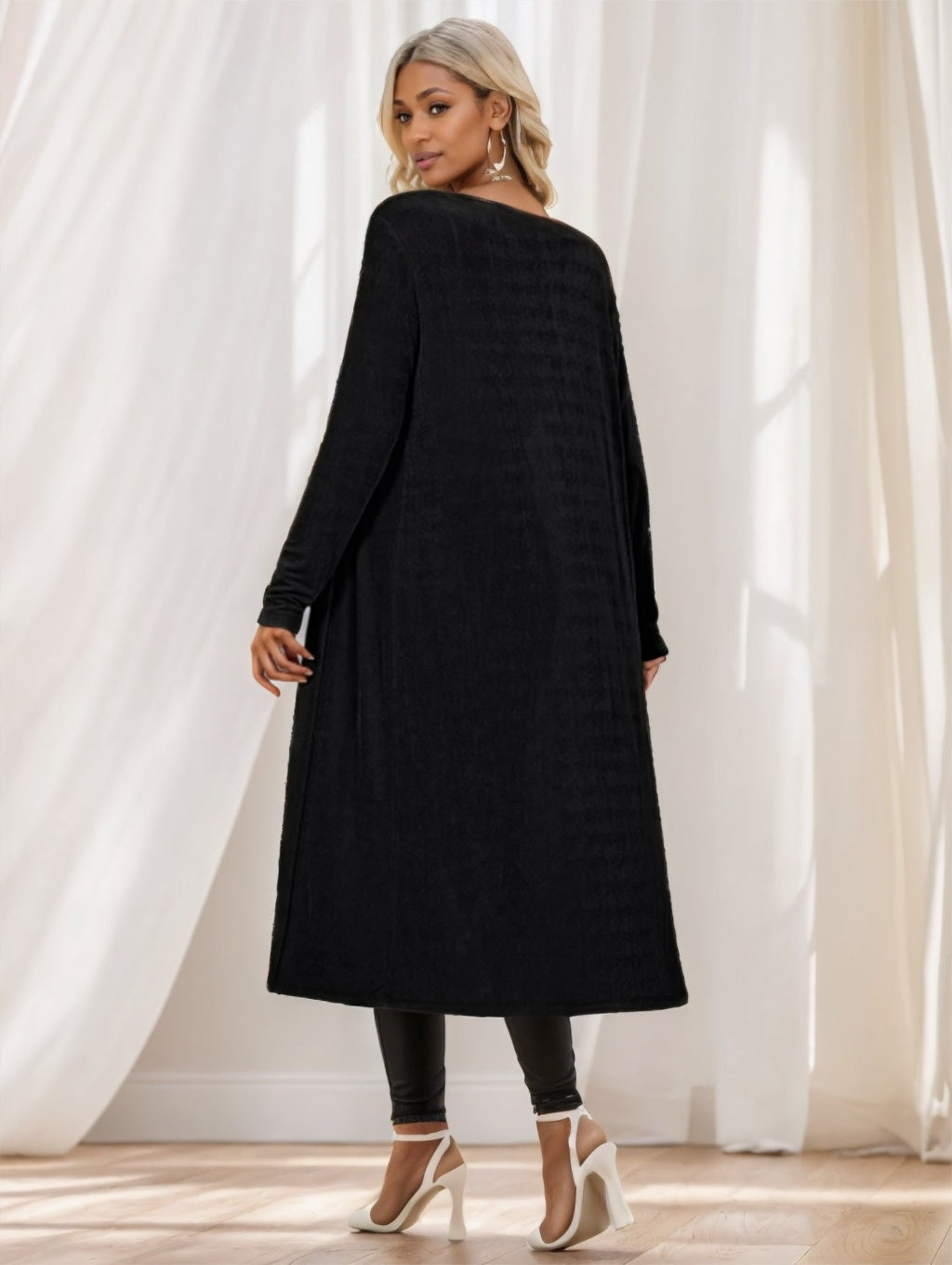 Women's Longline Knitted Cardigan Jacket a1647d1b 6f90 40fc a6f0 74906194df4f