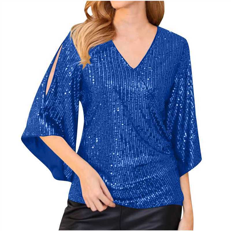 Loose Mid-length Sequined T-shirt Women's Short Sleeve a16dc231 2655 4d0b 82f4 cbb134da7f21