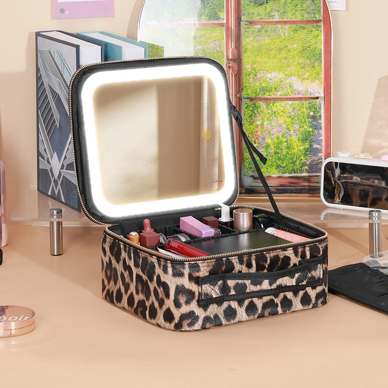 With Mirror And LED Light Cosmetic Bag Skin Care Storage Box a1941f17 2853 46d8 b7f1 948d657564d2
