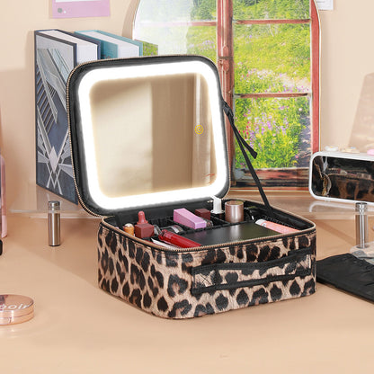 With Mirror And LED Light Cosmetic Bag Skin Care Storage Box a1941f17 2853 46d8 b7f1 948d657564d2