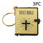 Mini English HOLY BIBLE Key Chains Real Paper Readable Bible Christian Keyrings Car Key Chains Bag Ornaments Religious Jewelr