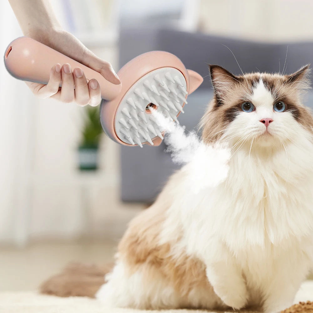 Hair Cleaning Brush With Mist Multifunctional Cat Grooming Brush Rechargeable Self Cleaning Slicker Brush For Pets Dogs & Cat