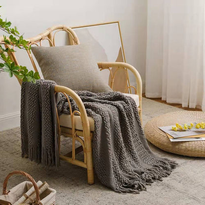 Sofa Blanket Bed Runner Solid Color Office Blanket Knitted Small Blanket Decoration B & B Bed Blanket a1b48265 85d0 4119 9be6