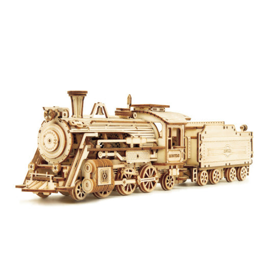 3D Wooden Puzzle Train Model DIY Wooden Train Toy Mechanical Train Model Kit Assembly Model Home Decoration Crafts - HD Wireless Product #16