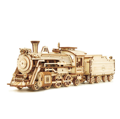 3D Wooden Puzzle Train Model DIY Wooden Train Toy Mechanical Train Model Kit Assembly Model Home Decoration Crafts - HD Wireless Product #16