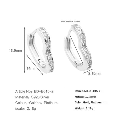 Heart-shaped Sterling Silver Ear Clip High-grade Temperament a1bc427b b19f 48c6 b27b bdf5e0e2e12f trans
