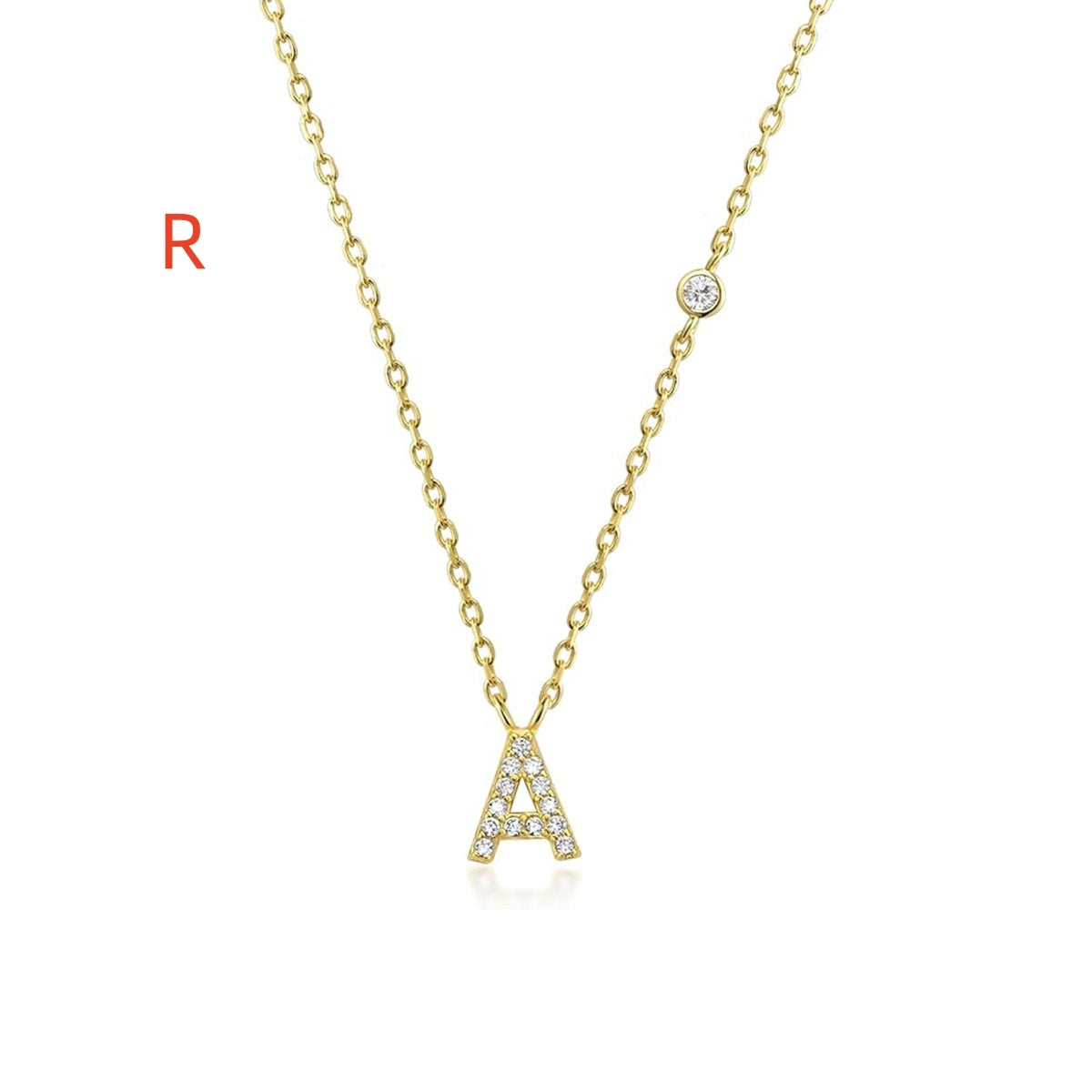 Fashion Jewelry Luxury Gold Color A-Z 26 Letters Necklace CZ Pendant For Women Cute Initials Name Necklace Fashion Party Wedd