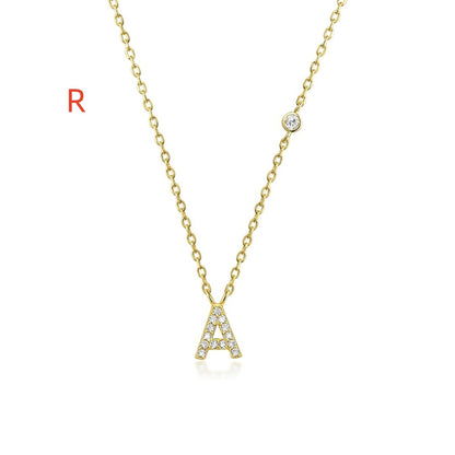 Fashion Jewelry Luxury Gold Color A-Z 26 Letters Necklace CZ Pendant For Women Cute Initials Name Necklace Fashion Party Wedd