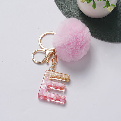 Hair Ball Pendant 26 English Letters Epoxy Keychain a204b862 cc7a 43d1 a279 c2825357e5a7
