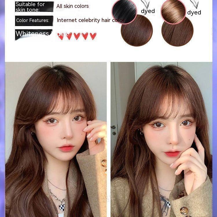 Ammonia-free Hair Color Paste Monochrome Paste Cover White Hair Multi-segment Color One-step Black Tea Gray Blue Black Hair D