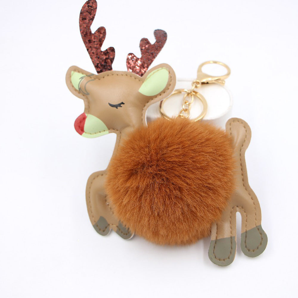 Christmas Deer Pompons Bag Accessories Keychain Pendant a243b8b1 64ab 488c b06d 68ed4a598bd5