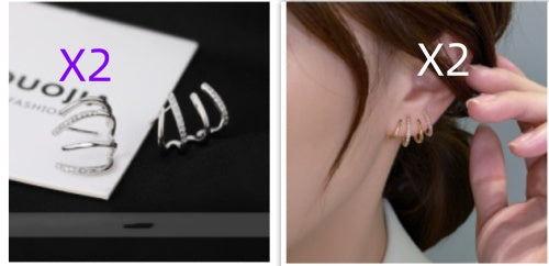 S925 Silver Needle Four-prong Zircon Inlaid Earrings a2537fca 581d 4e4d baaa daeaaf1aeb6c
