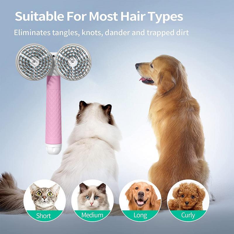Pet Cat Brush Dog Slicker Brush Double-headed Negative Ion One-button Self Cleaning Dog Cat Hair Removal Pets Products a26f91