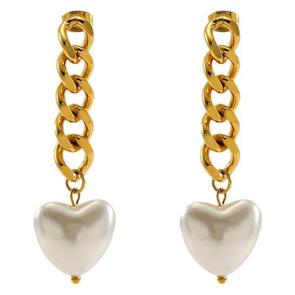 Chain Love Heart Earrings Women's Fashion Simple a27a9aea b7d7 4777 b0a6 433a9f960b99