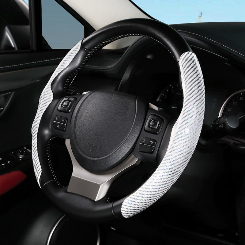 Car Carbon Fiber Pattern Glossy Car Steering Wheel Cover a27f95dc 7670 412e 9c63 857c391bf2cc
