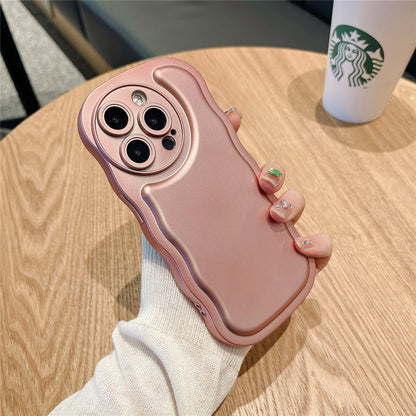 Wave Pattern Electroplating Solid Color Mobile Phone Case a287f555 1e3b 4139 bf34 1f0ea5d43e09