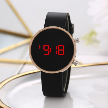 Round LED Cute Fashion Casual Metal Electronic Watch a29dc86b bc97 49fe 9b56 7ba9f20edbf8