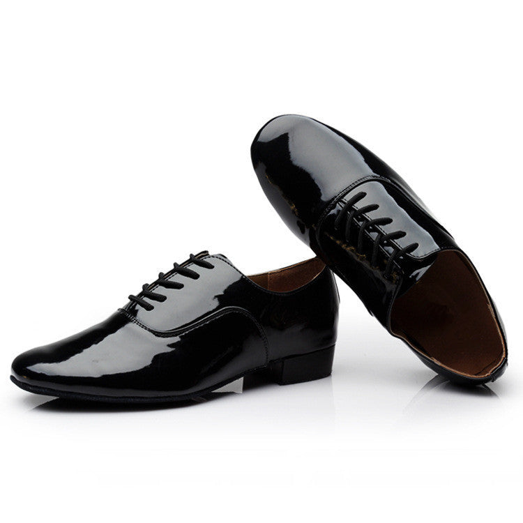 Men's Modern Dancing Shoes Leather Soft Bottom Men's Dance Shoe Latin Dance Shoes Dance Shoe Men's National Standard Square F