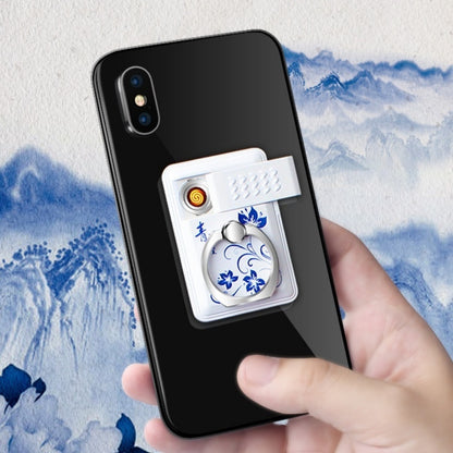 Multi Functional Portable Blue And White Porcelain Phone Holder Cigarette Lighter - 图片 1