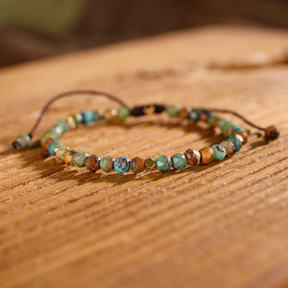 Natural African Turquoise Braided Bracelet Adjustable Bracelet a2ddb182 868c 4a92 85c8 71dd7293bd60