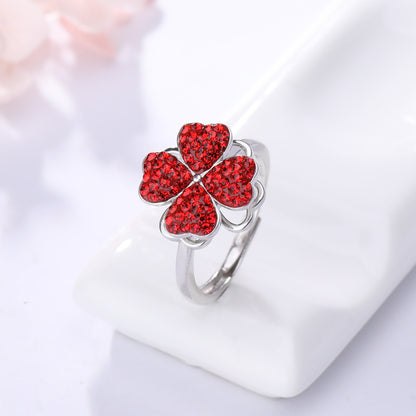 Sterling Silver Double-sided Four-leaf Clover Can Be Opened And Closed, A Double-wearing Clavicle Chain a2e4712a 1bc0 4ec3 96
