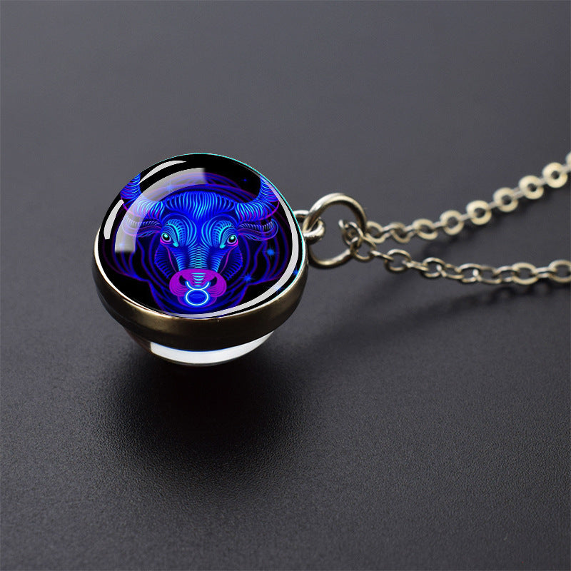Luminous 12 Constellation Necklace 20mm Silver Creative a2f75211 2abf 4488 98fc 45ad7b8c3e3a