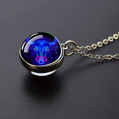 Luminous 12 Constellation Necklace 20mm Silver Creative a2f75211 2abf 4488 98fc 45ad7b8c3e3a