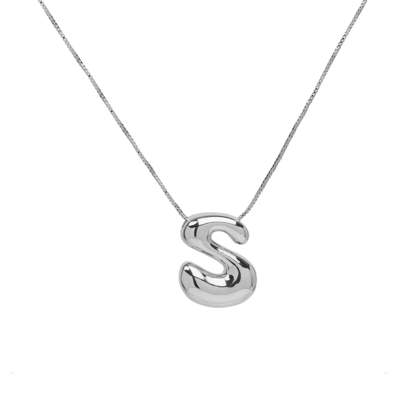Brass Glossy Balloon English Letter Pendant Necklace a30242b5 7e89 405e b630 002ec3e39574