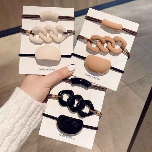 Milk Tea Color Nine-piece Set Hairband For Tying Up Hair Simple Cold Style Temperament a330f495 51d9 4e4c 83af 0f227f0ec7a7