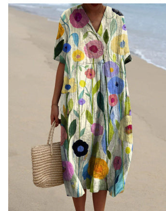 Women's Comfortable Loose Printed Long Dress a33b4a95 166d 4bd4 ae0c 7e6d44141e50
