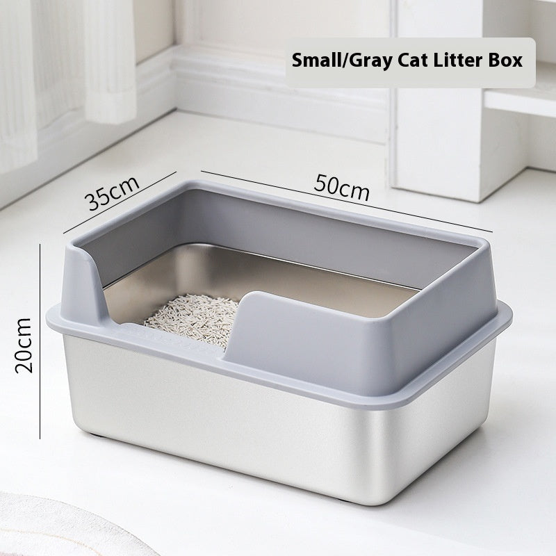 Stainless Steel Litter Box High Fence Anti-splash a33d4319 5749 4e78 beb4 7af638cedcf2 trans