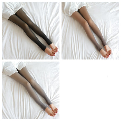 Fake Translucent Plus Size Leggings Fleece Lined Tights Fall And Winter Warm Fleece Pantyhose Women Fleece Lined Pantyhose Th
