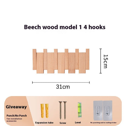 Clothes Hook Wall-mounted Entrance Hallway Hanger Punch-free Solid Wood Creative Keys Clothes a361fc0b 55b1 460a b2d1 fc82e56