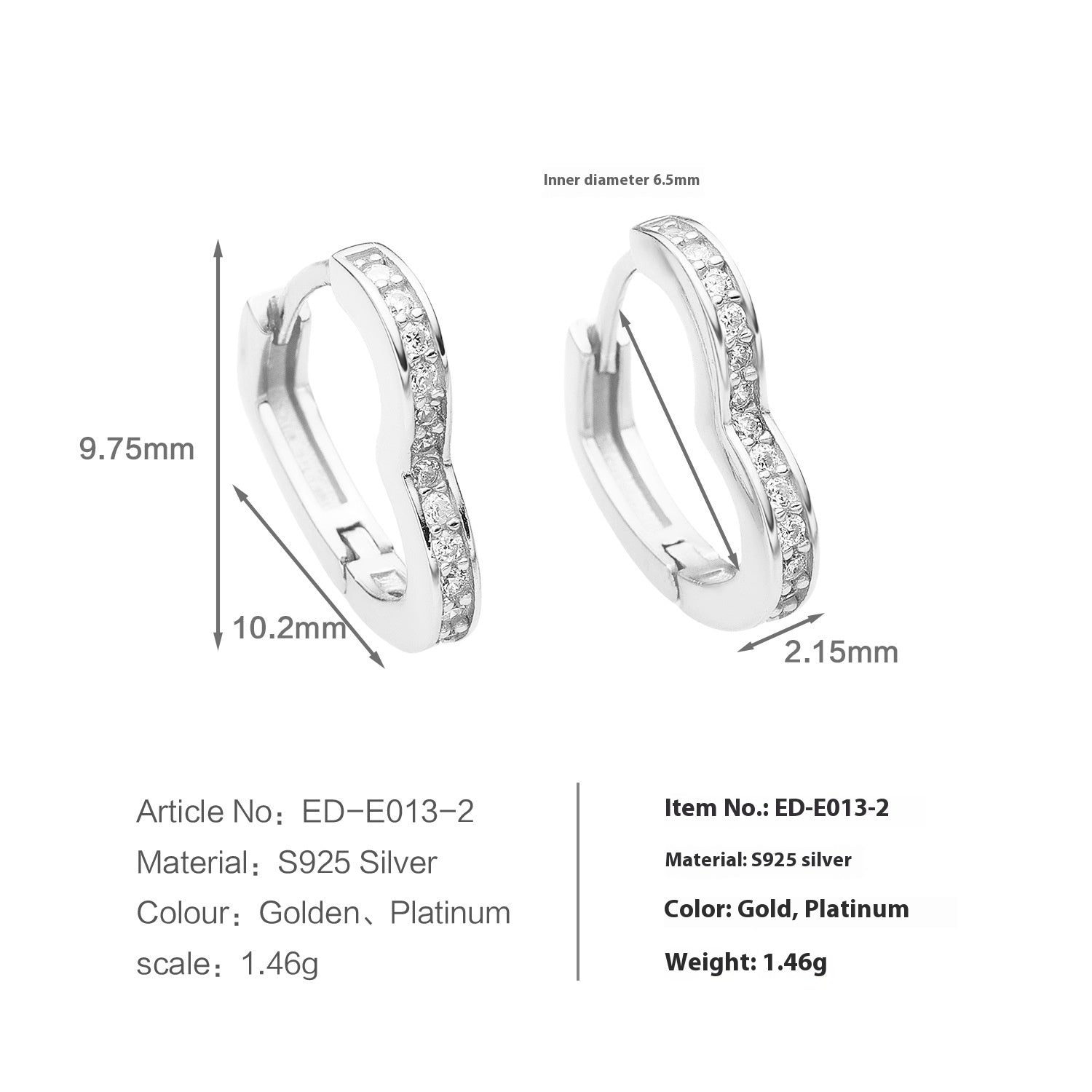 Heart-shaped Sterling Silver Ear Clip High-grade Temperament a364728e 54cb 4599 9360 94a9324e9d3a trans