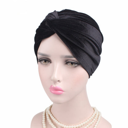 Autumn Winter Velvet Stretch Bandana Hat a375dc3c 161f 4ac2 83fa 59deefb057a4