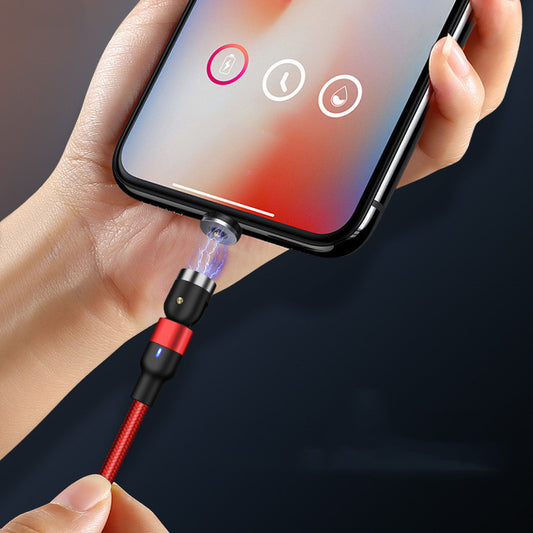 Magnetic Data Cable Threeinone 540-degree Rotation  Charging Cable Suitable - 图片 1
