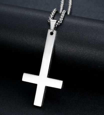 Titanium steel smooth cross necklace pendant a383c4f4 ae39 458f af72 0aadad7d1fae