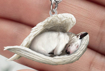 New Unique Dogs And Cats Sleeping Angel Pendant Car Key Ring a3a5ac37 ea65 4803 a83a 204cf856d3a8