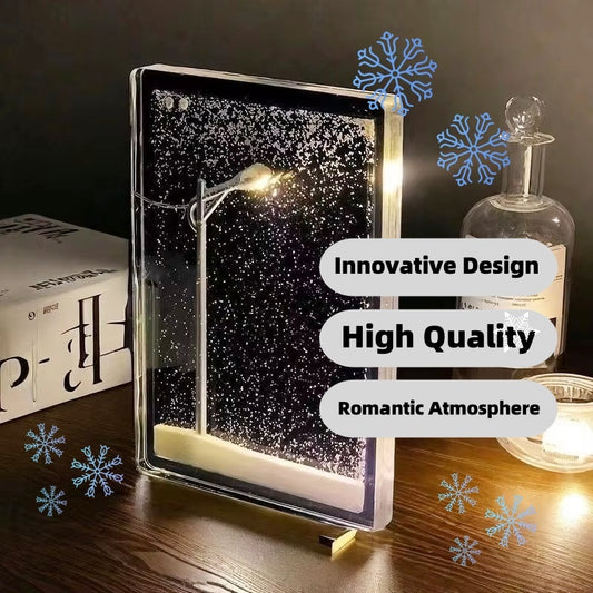 Magic Snowy Landscape Night Lights Small Street Light Snowy Flowing Night DIY Christmas Lights Christmas Desktop Decor Handma