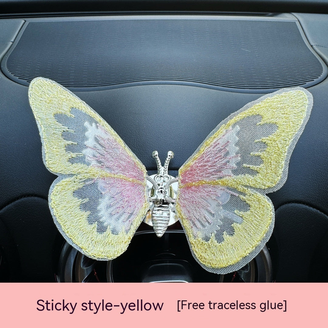 Moving Embroidery Butterfly Center Console Air Outlet Decoration Healing Series Car Accessories a3b4fc0d 97a8 4739 9a6d 6f9a3