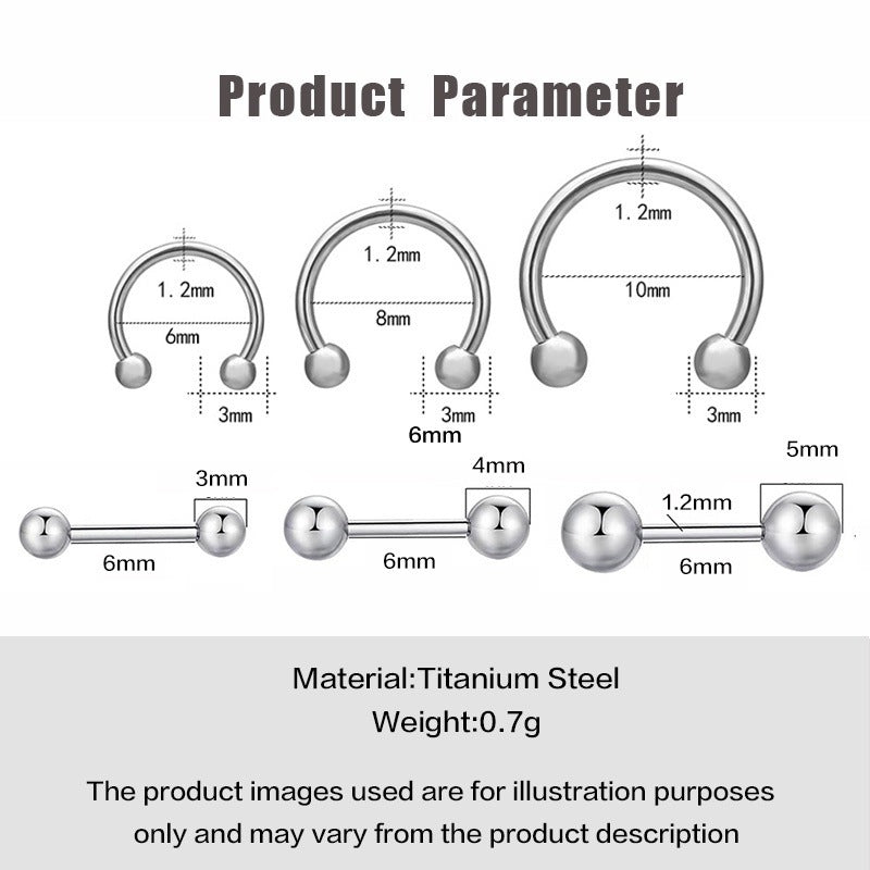 Titanium Steel Double-sided Ball Ear Bone Stud Dumbbell Earrings a3db10bc 9e94 465e 8173 8bea212c1e21