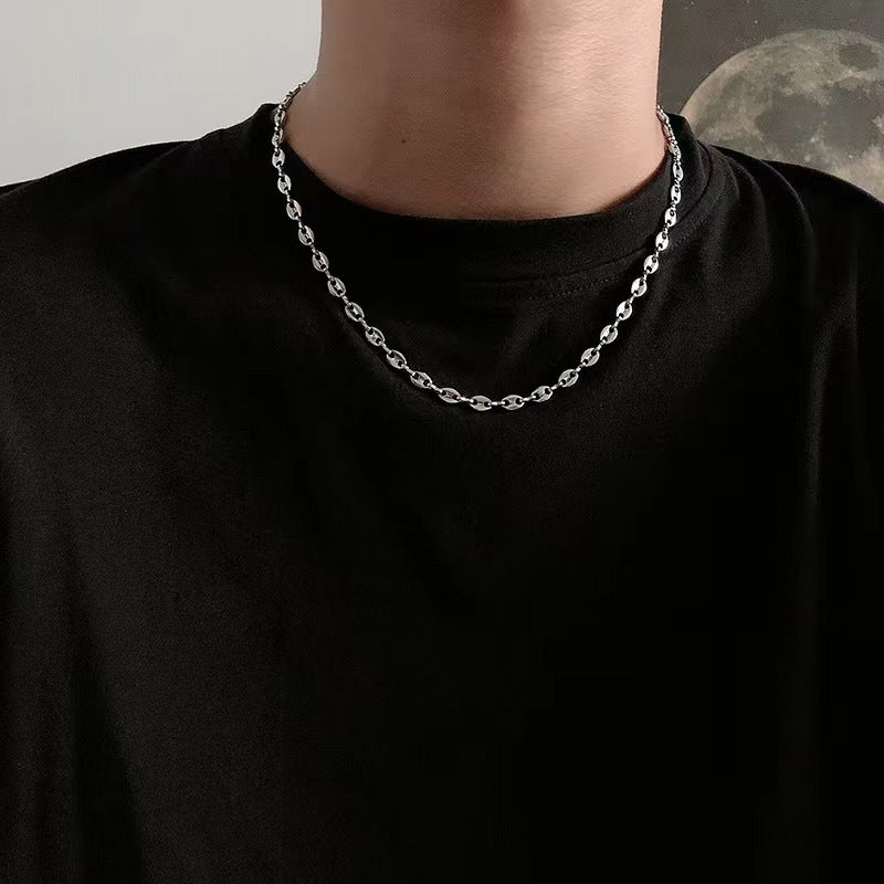 Titanium Steel Coffee Bean Men And Women Simple Necklace a3e223b0 c62f 4103 82bf 067b0e47c8b7