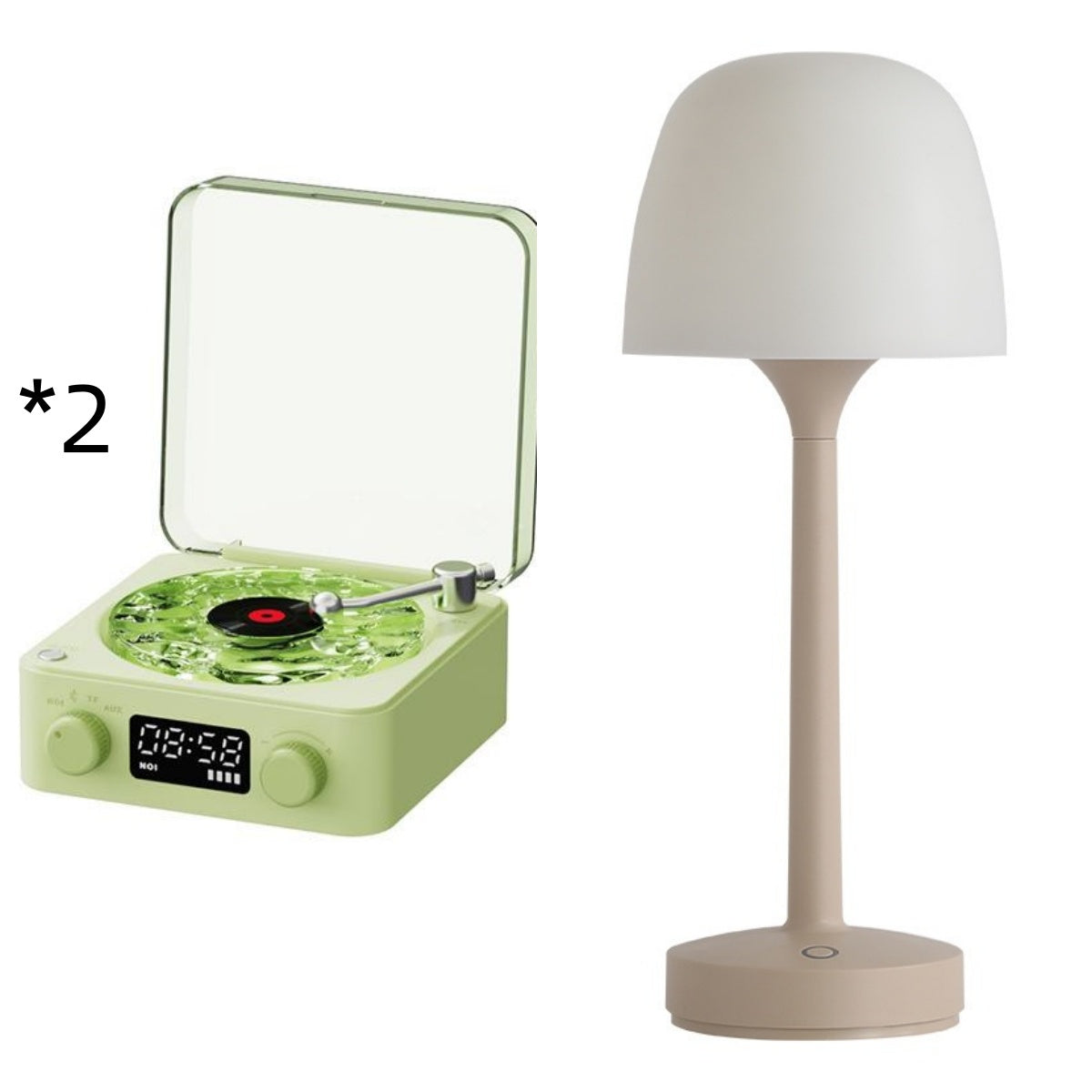 Retro Turntable Speaker Wireless Bluetooth-compatible 5.0 Vinyl Record Player Stereo Sound With White Noise RGB Projection La