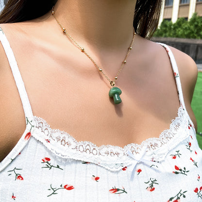 Cute Contrast Color Bead Vacation Style Necklace Summer Colorful Beaded Mushroom Necklace For Women a445c46f a4b7 43e4 bbe5 a