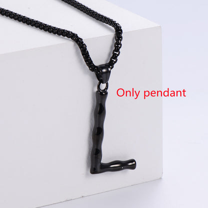 Three-dimensional 26 English Letter Pendant Necklace Fashion Jewelry Titanium Steel Couple Ornament a4465cca 4df1 44f9 9b98 c