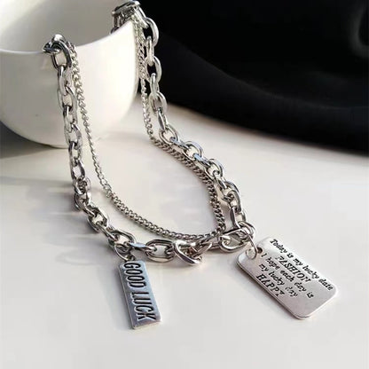 Fashion Double-layer Titanium Steel Necklace For Women a4510cf3 55ea 4988 b389 1330462deece
