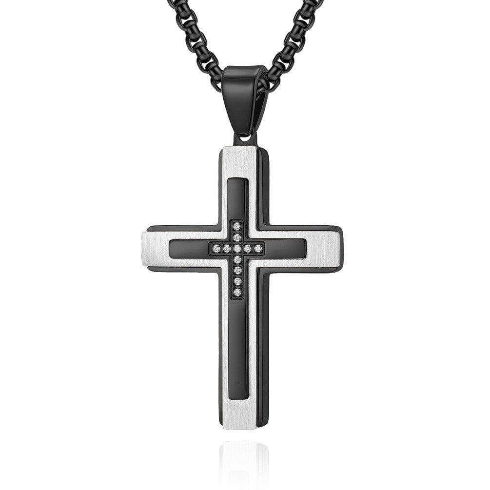 European And American Stone Cross Men's Pendant Necklace a454c400 cccb 4c02 9d81 34e53a1ecfb2
