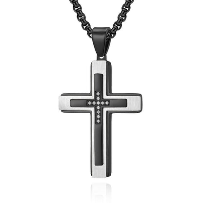 European And American Stone Cross Men's Pendant Necklace a454c400 cccb 4c02 9d81 34e53a1ecfb2