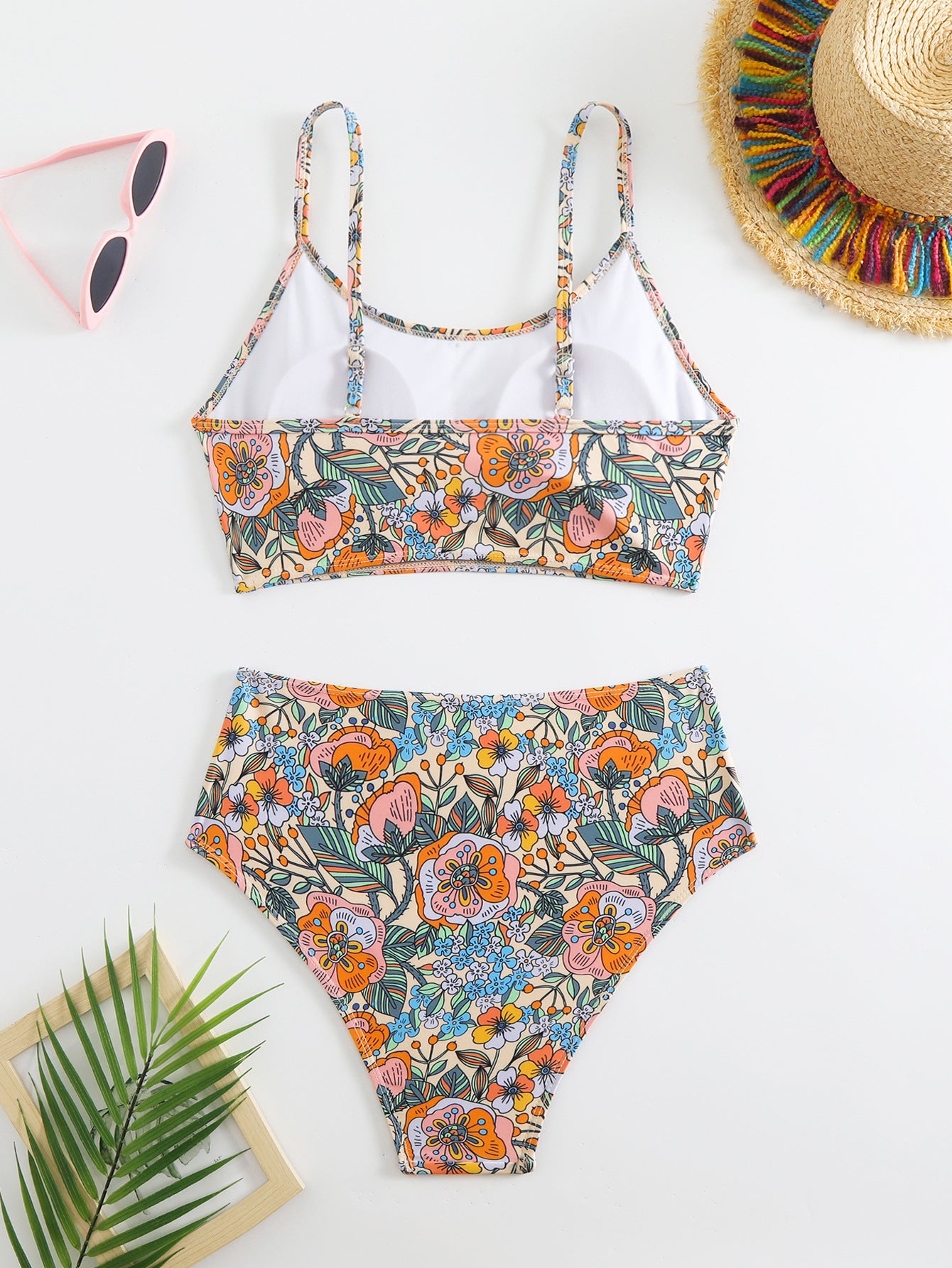 Bikini Sexy Print High Waist Split Swimsuit For Women